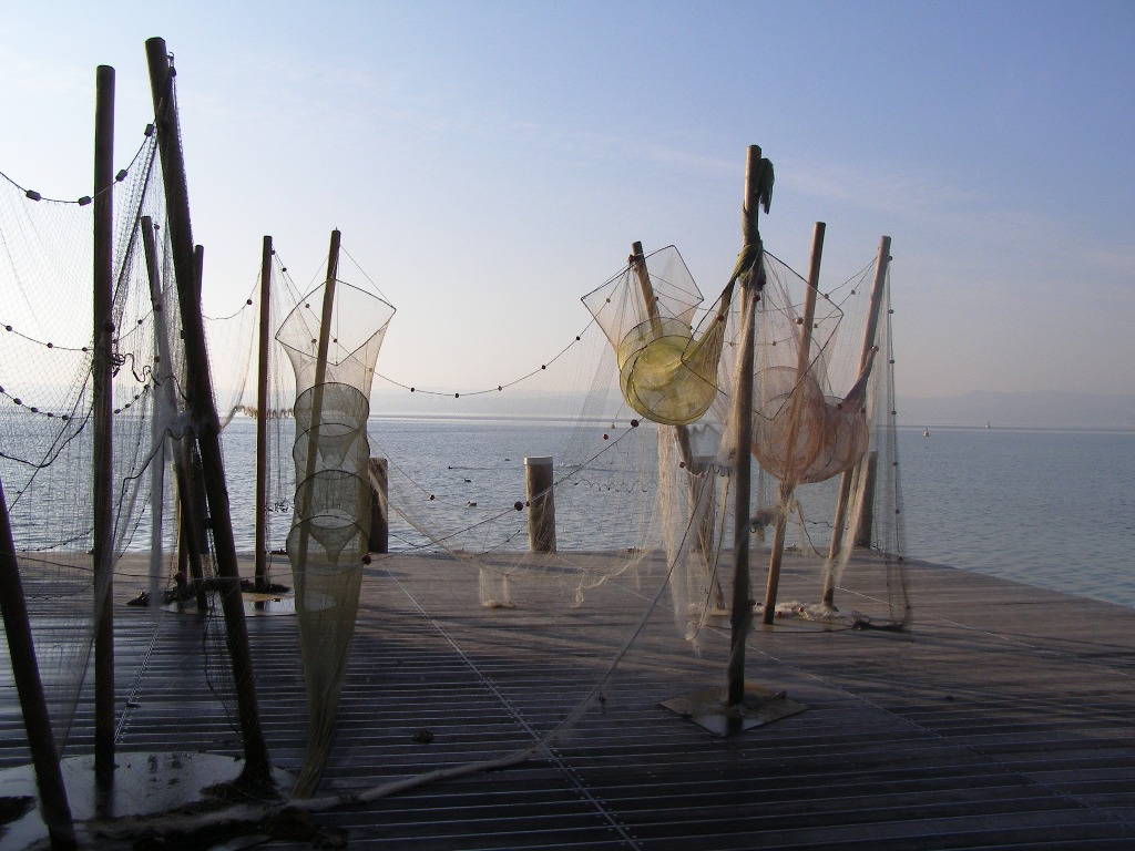 Reti da pesca sul Lago di Garda